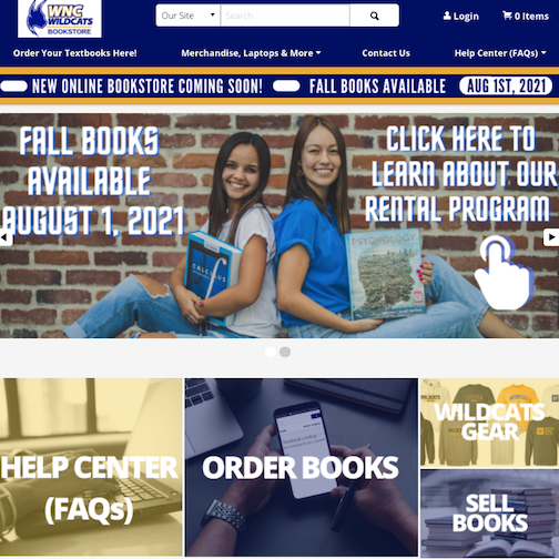 WNC’s New Online Bookstore Sets Textbook Pickup Dates